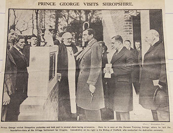 January 1932, Prince George lays Foundation Stone