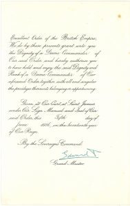 Dame British Empire document