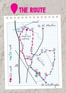 Sponsored walk/fun run information - route map