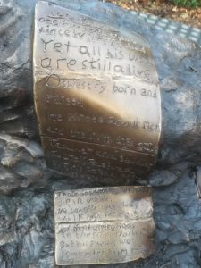 Poem written by Derwen College students features on Wilfred Owen's statue in Cae Glas Park, Oswestry