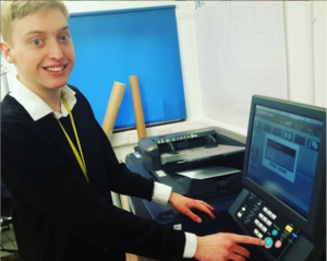 Student at Derwen College at work 