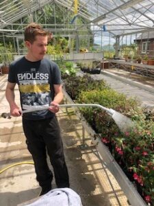 George enjoyed working in Derwen College's Garden Centre