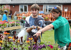 Horticulture student at Derwen Marketplace, Garden Centre