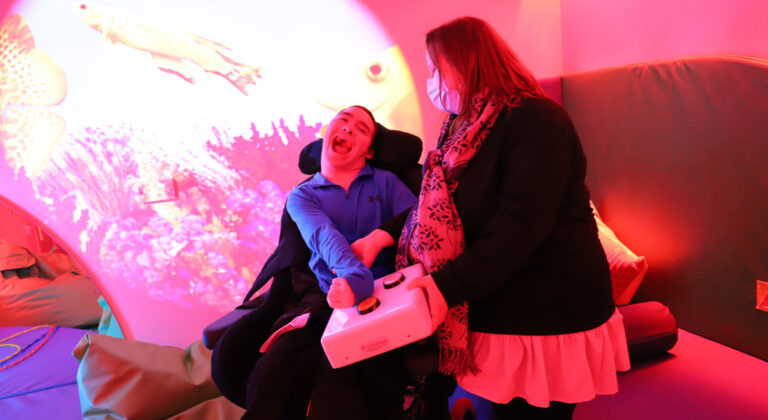 Nurture Centre student in the sensory room