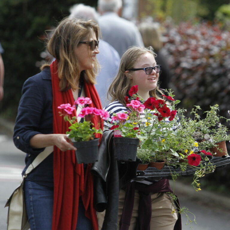 Student and parent at summer fete