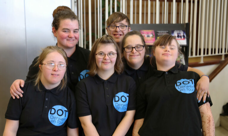 Maisie (left) as part of the DOT group
