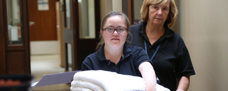 Sorting linen in Hotel 751