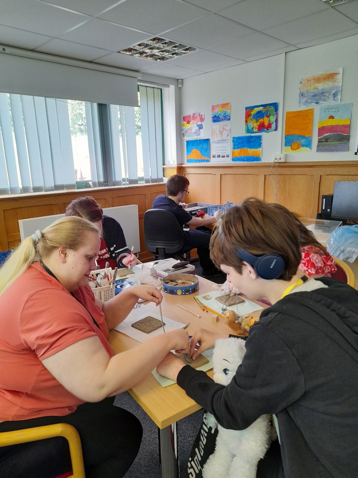 Tile Making activity at Derwen College Telford