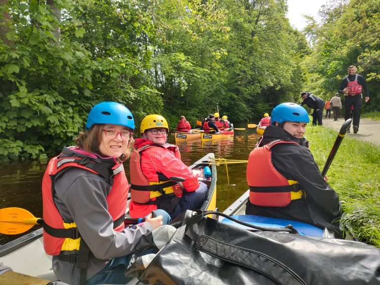 Students on the Silver award canoe expedition