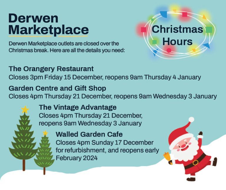 Derwen Marketplace Christmas opening times 2023