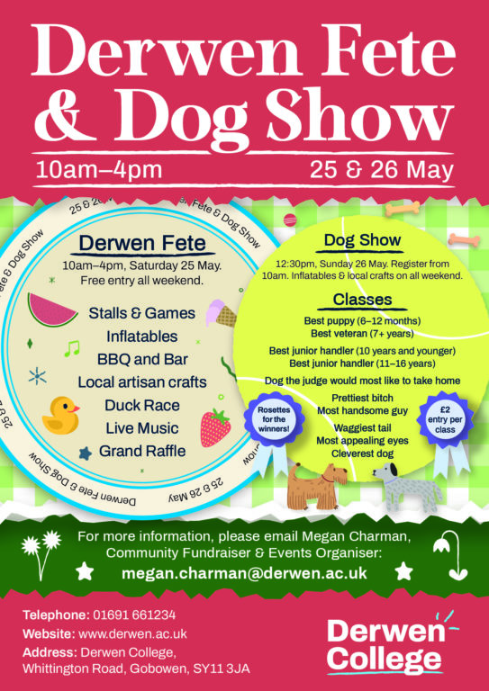 Derwen Fete and dog show poster