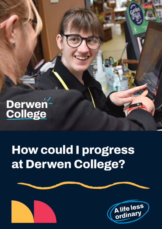 How could I progress at Derwen College front cover for decorative purposes