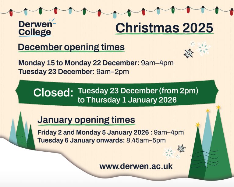 Derwen College Christmas hours for decoration