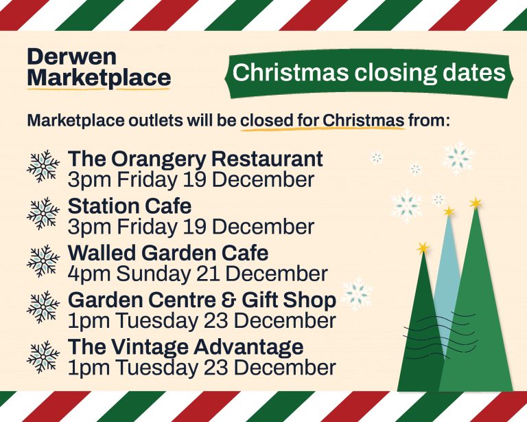 Closure times for Christmas - for decoration only