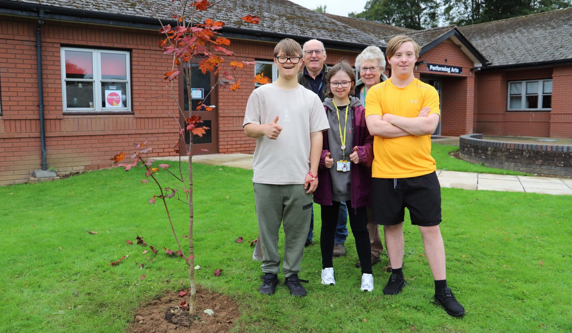 Derwen College gifted trees by former Chair K Kimber