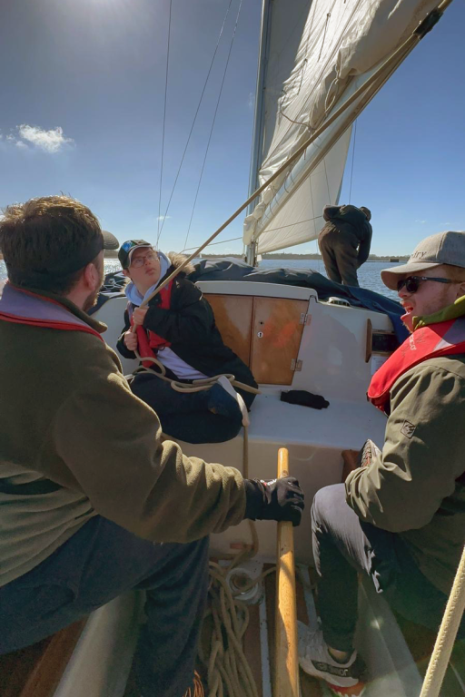 students on a sailing expedition
