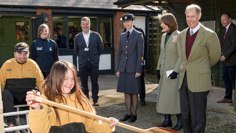 Students demonstrate the canoe simulator is The Duke of Edinburgh