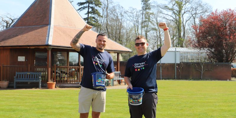 Derwen College marathon runners Dan Jones (right) and Connor Barker.