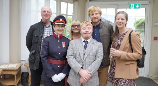 Tom Mitson and family with Vice Lord-Lieutenant of Shropshire Jenny Wynn